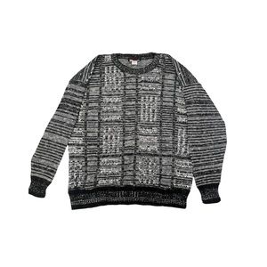 vintage sergio black and white knit sweater